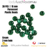 20PCs 15mm Jade Round Shape Plastic Acrylic Bead Make Your Own Jewellery Craft