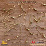 200Pcs Gold Plated Earring Hooks, Bulk Packs, FREE Silicone Back