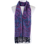 Copy of Women 100% Pashmina Premium Winter Scarf Wrap Navy & PinkSCP629