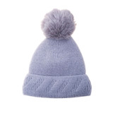 Grey Faux Fur Pom Winter Beanie Hat HATM239-4