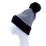 Grey Faux Fur Pom Winter Beanie Hat HATM251-1