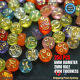 6MM CANDY COLOURS ROUND GOLD FACES