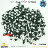 10MM POLYMERE CLAY BLACK WHITE YIN YANG 10MM POLYMERE CLAY BLACK WHITE YIN YANG