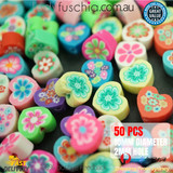 10MM POLYMERE CLAY HEART FLOWER