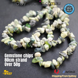 WHITE GREEN GEMSTONE CHIPS