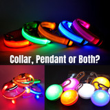 USB Rechargeable LED Dog Collar Nylon Glow Flashing Light Up Safety Pet Collars