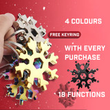 18 in 1 Stainless Multi-tool Snowflake Keychain Wrench Screwdriver Bottle Opener