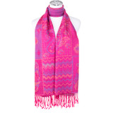 Women 100% Pashmina Premium Winter Scarf Wrap Hot Pink SCP662-2