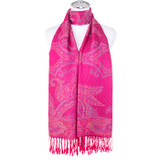 Women 100% Pashmina Premium Winter Scarf Wrap Hot Pink SCP667-2