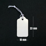 100-500 White Paper Jewelry Clothes Label Price Tags With Elastic String 33x18mm