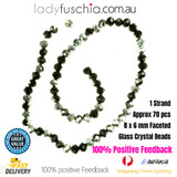 1 Strand 8mm Black Silver Rondelle Faceted Glass Crystal Beads Multi Colour 65 PCs DIY 1 Strand 8mm Black Silver Rondelle Faceted Glass Crystal Beads Multi Colour 65 PCs DIY