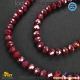 1 Strand 8mm Red Rondelle Faceted Glass Crystal Beads Multiple Colour 65 PCS