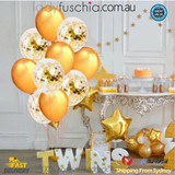 10Pcs Confetti Metallic Latex Balloons Set Balloon Birthday Wedding Party Deco