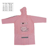 Kids Raincoat Uni sex Jacket Hoodie Boy Girl Backpack Animal Waterproof Breath