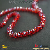 1 Strand 8mm Clear Red Rondelle Faceted Glass Crystal Beads Multi Colour 65 PCs 1 Strand 8mm Clear Red Rondelle Faceted Glass Crystal Beads Multi Colour 65 PCs
