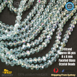 1 Strand 8mm L Blue Rondelle Faceted Glass Crystal Beads Multi Colour 65 PCs DIY