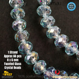 1 Strand 8mm L Blue Rondelle Faceted Glass Crystal Beads Multi Colour 65 PCs DIY