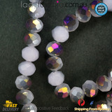 1 Strand 8mm Lilac Multi Shine Rondelle Faceted Glass Crystal Beads 65PCS