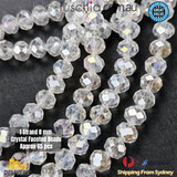 1 Strand 8mm Clear Faceted Glass Crystal Beads Multi Colour 65 PCs DIY 1 Strand 8mm Clear Faceted Glass Crystal Beads Multi Colour 65 PCs DIY