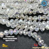 1 Strand 8mm Clear Faceted Glass Crystal Beads Multi Colour 65 PCs DIY 1 Strand 8mm Clear Faceted Glass Crystal Beads Multi Colour 65 PCs DIY