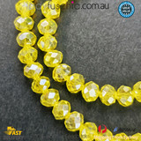 1Strand 8mm Clear Yellow Rondelle Faceted Glass Crystal Beads Multi Colour 65 PCs DIY  1Strand 8mm Clear Yellow Rondelle Faceted Glass Crystal Beads Multi Colour 65 PCs DIY