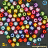 250PC 7MM Round Multi Colour Ball Beads Pony Bead mixed DIY Craft Jewellery Make