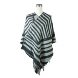 Grey with white strips Open Front Cape SP1150