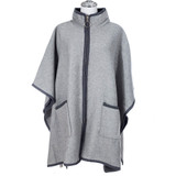 Grey Open Front Free Size Winter Coat SP1231 GREY