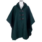 Green Hooded Open Front Free Size Winter Coat SP1233 GREEN