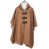 Sand Hooded Open Front Free Size Winter Coat SP1233 SAND