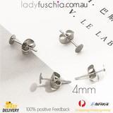 10-200pcs Blank Post Earring Studs 4-8mm Metal Base Pins Stud Jewellery Makings