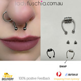 Fake Piercing Nose Ring Alloy Nose Piercing Hoop Septum Clips Fashion Magnetic