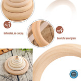  Have one to sell? Sell it yourself 10-30pcs 40mm Unfinished Natural Wooden Round Ring Jewelry Making DIY Wood Craft