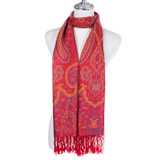 RED Pashmina Feeling Scarf SCP793-8