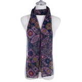 NAVY Lightweight Cotton Feeling Scarf SCX1433-1