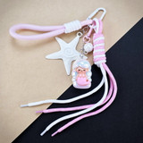 Handmade Cute Bag Charms Keychains ¨C Fun Animal & Flower Shapes KR253 WHITE