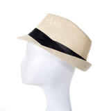 Wide Brim Straw Panama Beach Fedora Sun Hat Men Women Roll up Straw Cowboy Hat HAT942-5