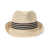 Wide Brim Straw Panama Beach Fedora Sun Hat Men Women Roll up Straw Cowboy Hat HAT957-2