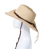 Wide Brim Straw Panama Beach Fedora Sun Hat Men Women Roll up Straw Cowboy Hat HAT971-4