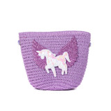 Purple Unicorn KidsStraw Bag with Strap