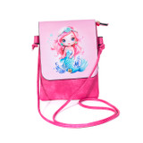 Hot Pink Mermaid Flap Kids Bag with Strap
