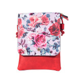 Red Floral Flap Kids Bag with Strap