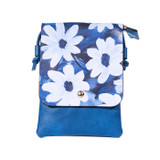 Blue Floral Flap Kids Bag with Strap