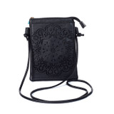 BLACK Crossbody Envelope-Style Bag B6436A-1