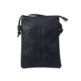 BLACK Crossbody Envelope-Style Bag B6437A-1