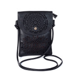 BLACK Flap Crossbody Envelope-Style Bag B6441A-1