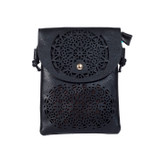 BLACK Flap Crossbody Envelope-Style Bag B6441A-1