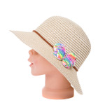 Beige Butterfly Kid's Summer Straw Sun Hat HATKS126-4 Beige Butterfly Kid's Summer Straw Sun Hat HATKS126-4