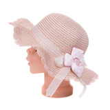 Pink Flower Kid's Summer Straw Sun Hat HATKS128-5 Pink Flower Kid's Summer Straw Sun Hat HATKS128-5