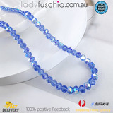 1 Strand 6mm Clear Royal-Blue AB Rondelle Faceted Glass Crystal Beads 75pcs